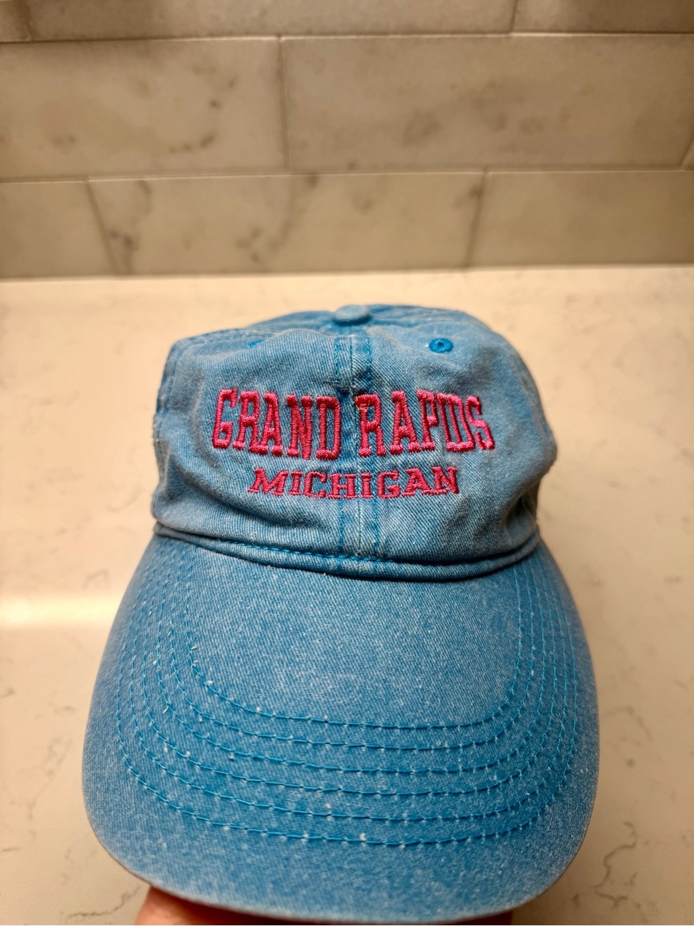Grand Rapids Michigan Embroidered Blue baseball hat